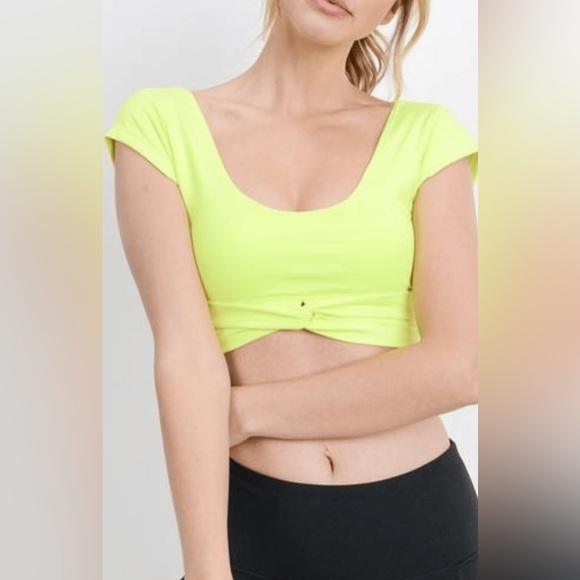 East and West Co. Neon Yellow Crop Top - Picture 2 of 6
